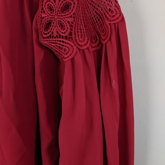 Boston Proper | Red Long Sleeve Blouse - H9 - Picture 8 of 8